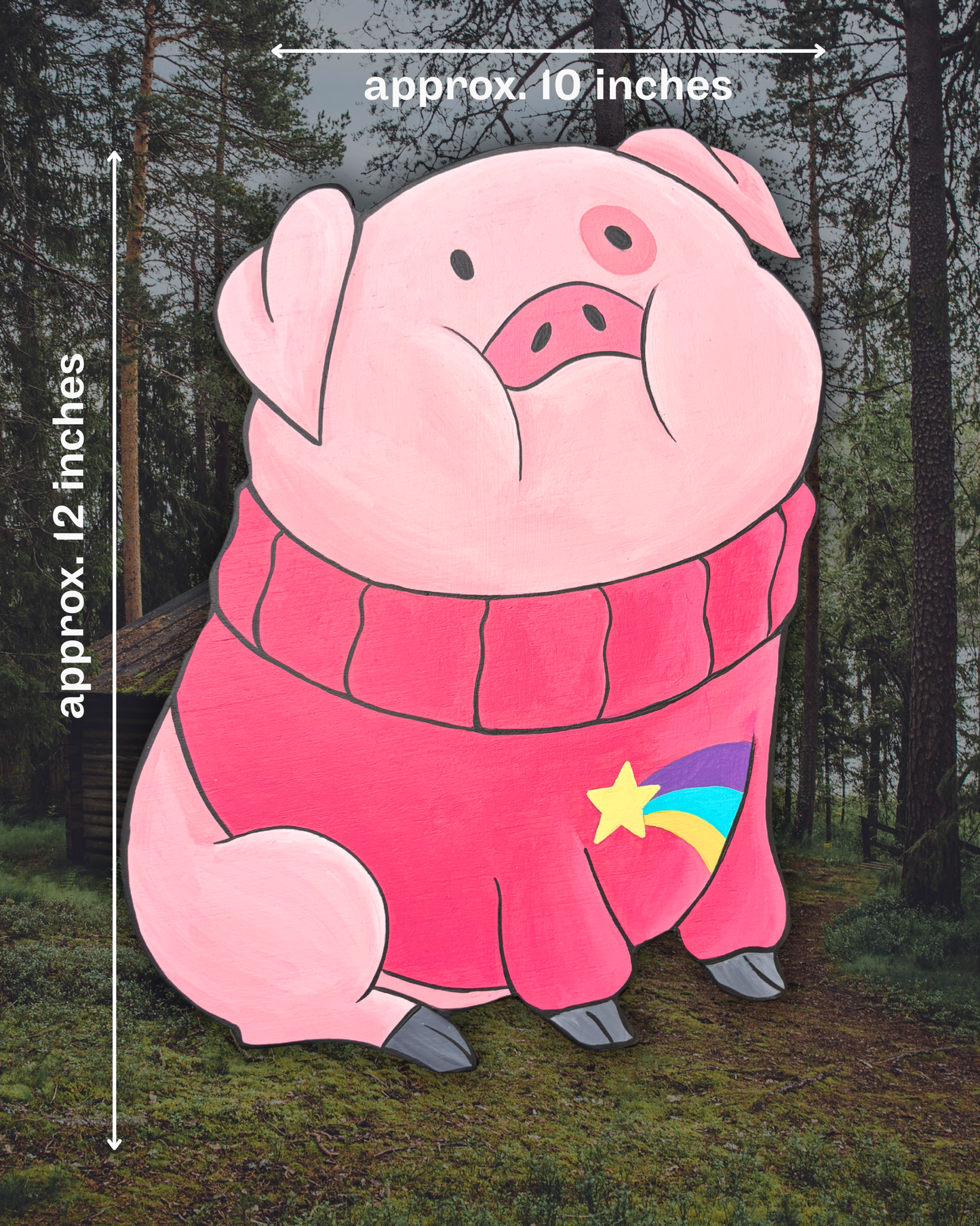 Waddles Pig Gravity Falls Wood Cutout Artwork