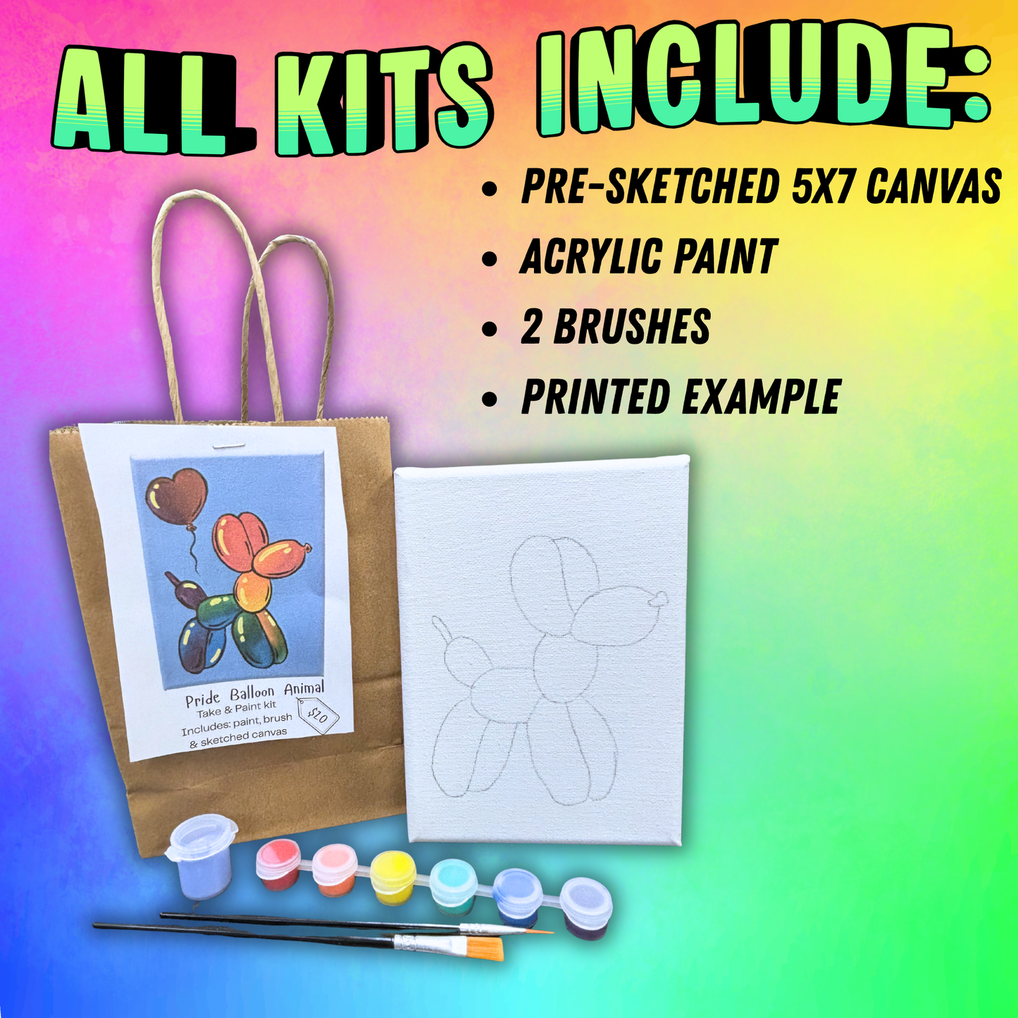 Pride Balloon Animal Take & Paint Kit