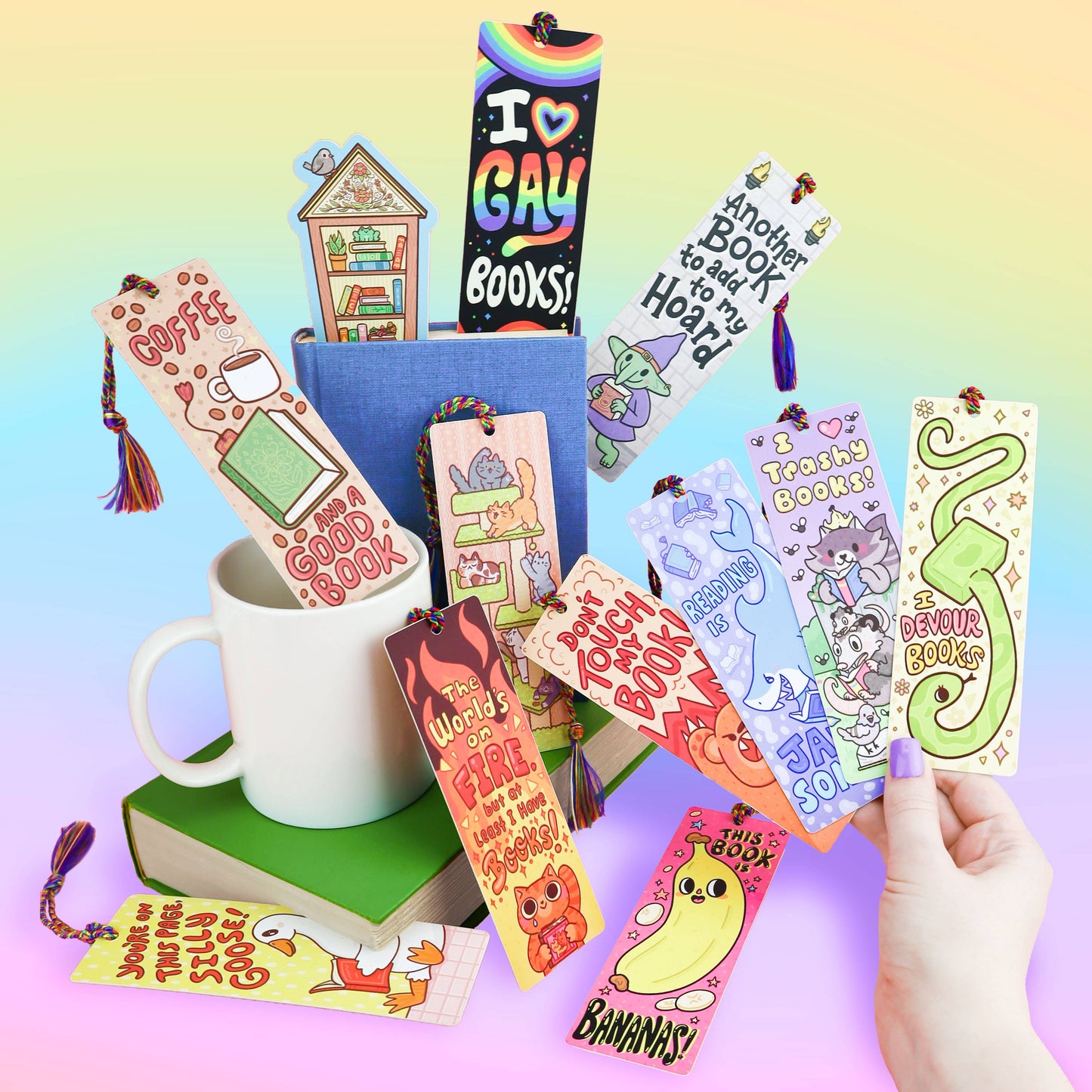 Coffee and a Good Book, Cozy, Bookish, Bookmark with Tassel