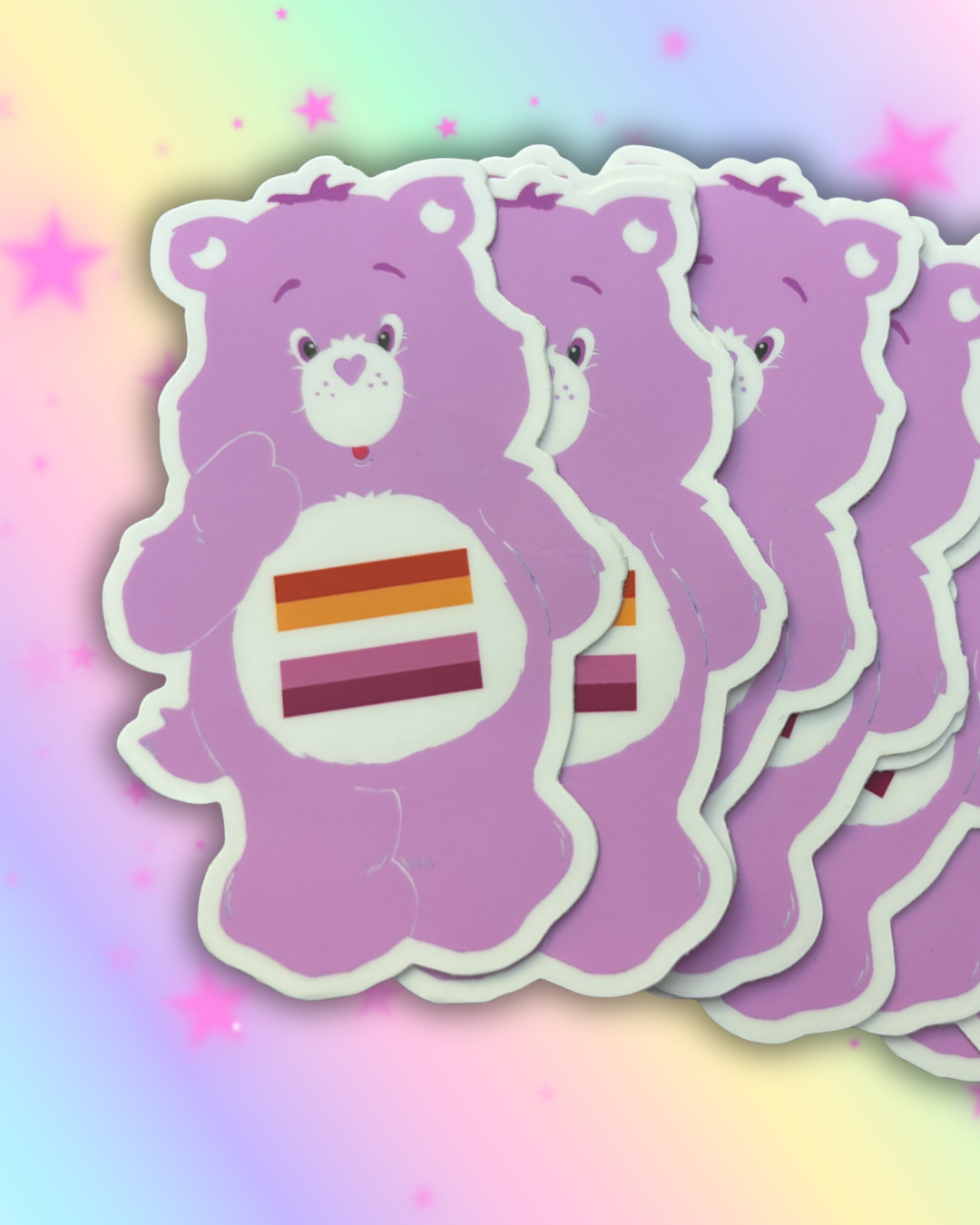 Lesbian Pride Care Bear Sticker