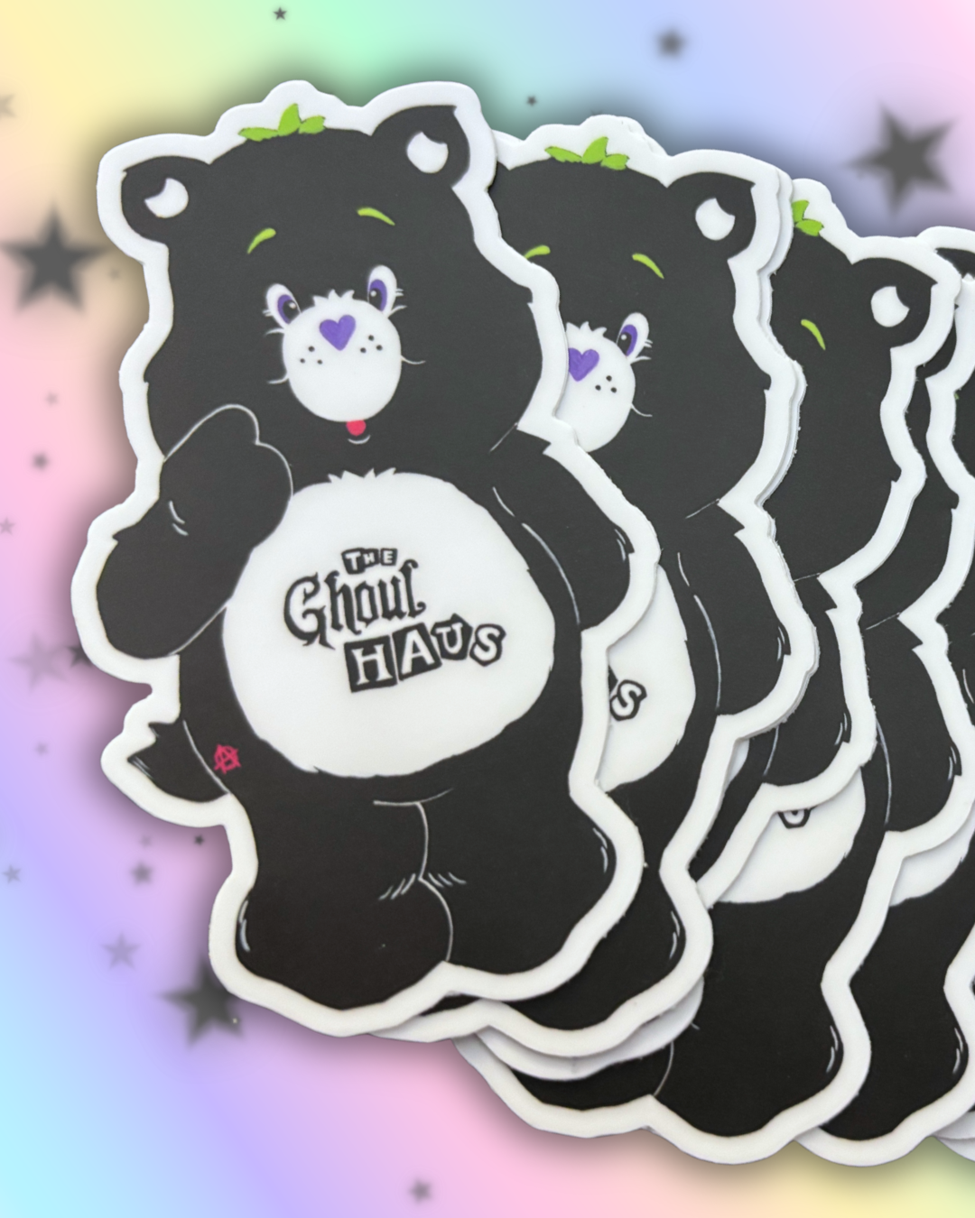 The Ghoul Haus Goth Punk Care Bear Sticker