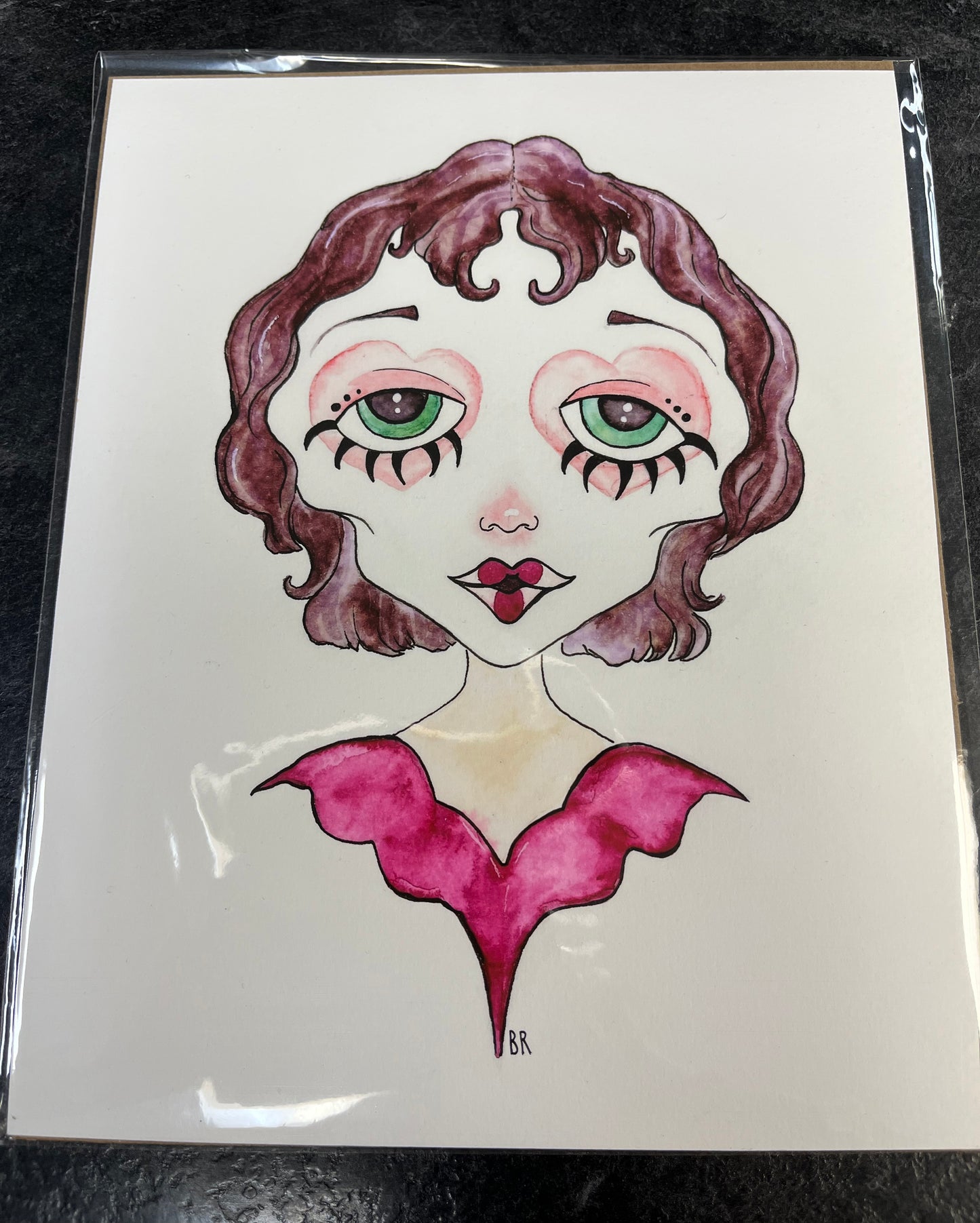 Pink Clown Girl Art Print