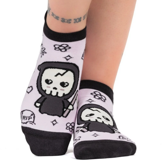 Pastel Goth Grim Reaper Ankle Socks