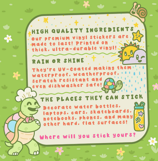 Stink Trash Animals Heart Valentines Vinyl Sticker