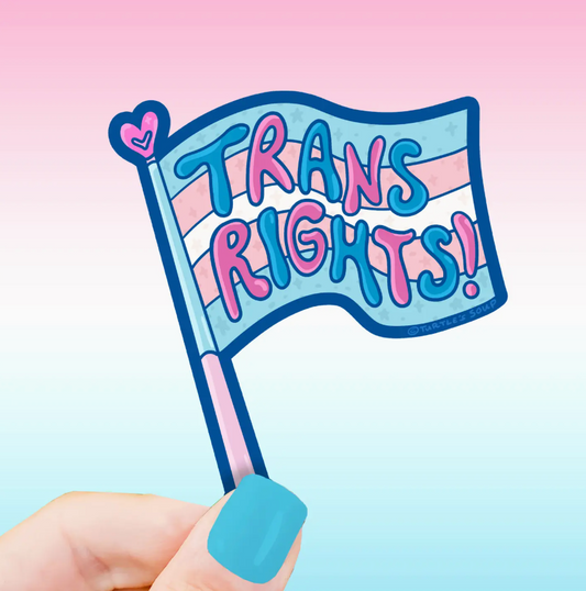 Trans Rights Pride Flag Vinyl Sticker