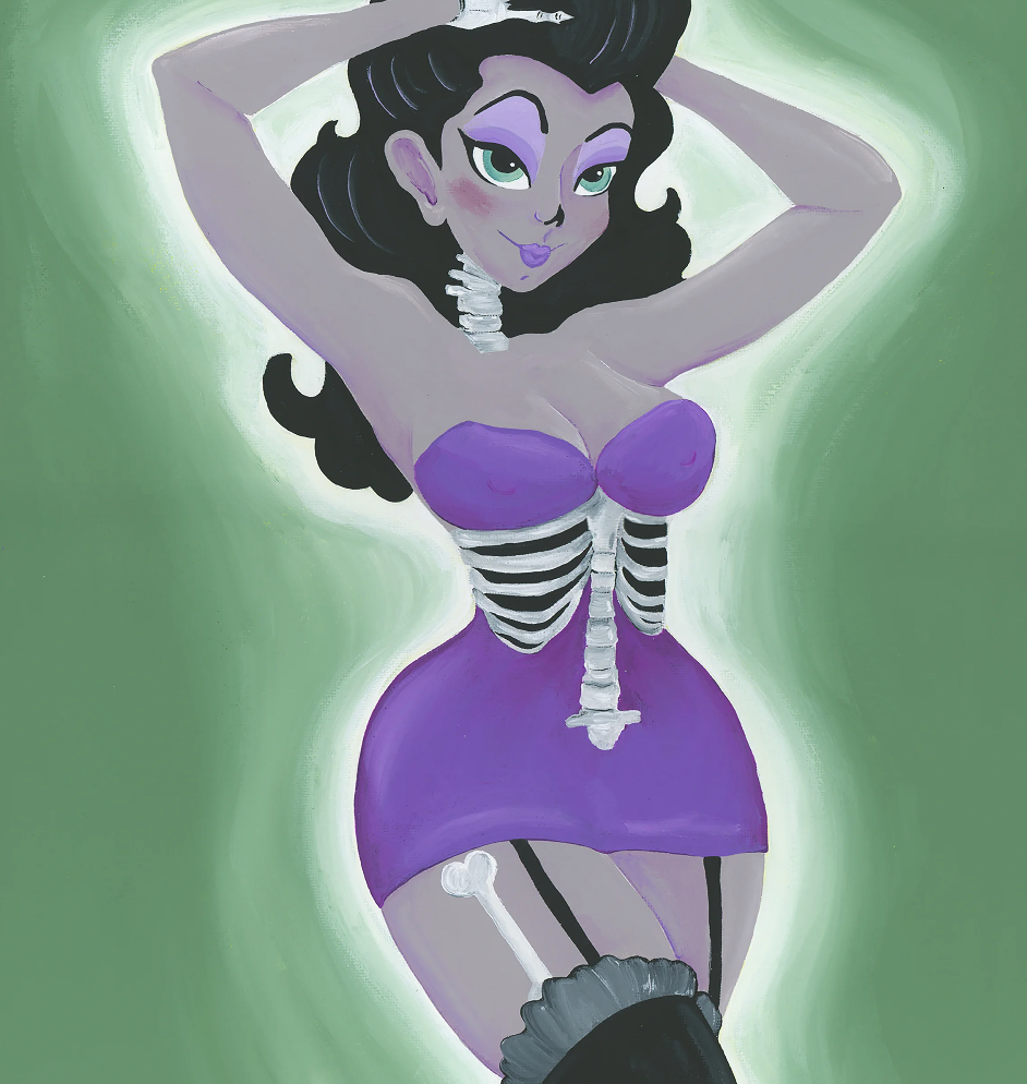 Skelly Girl Art Print