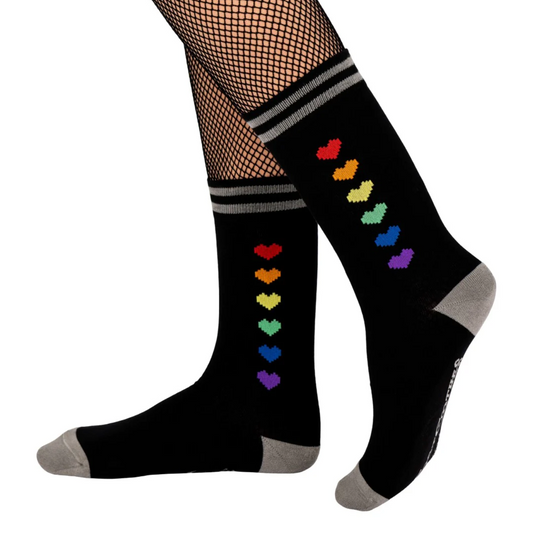 Pride Pixel Hearts Crew Socks