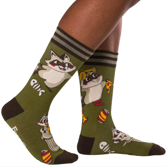 Trash Panda Pizza Party Crew Socks