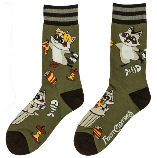 Trash Panda Pizza Party Crew Socks