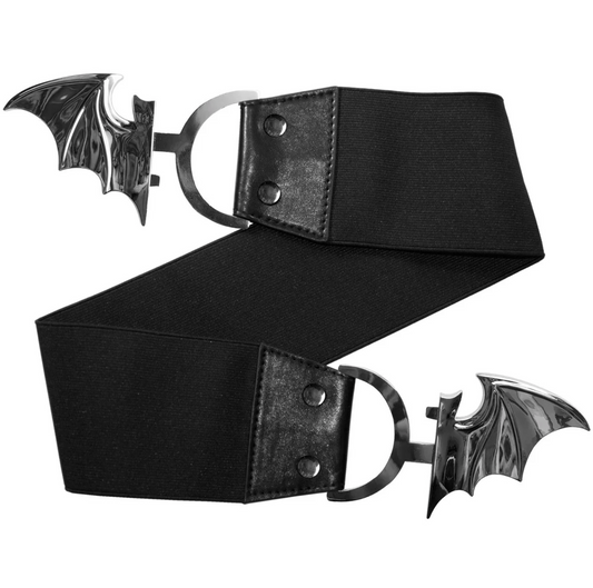 Elastic Waist Belt Bat Silver