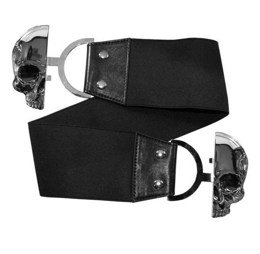 Elastic Waist Belt Skull Black