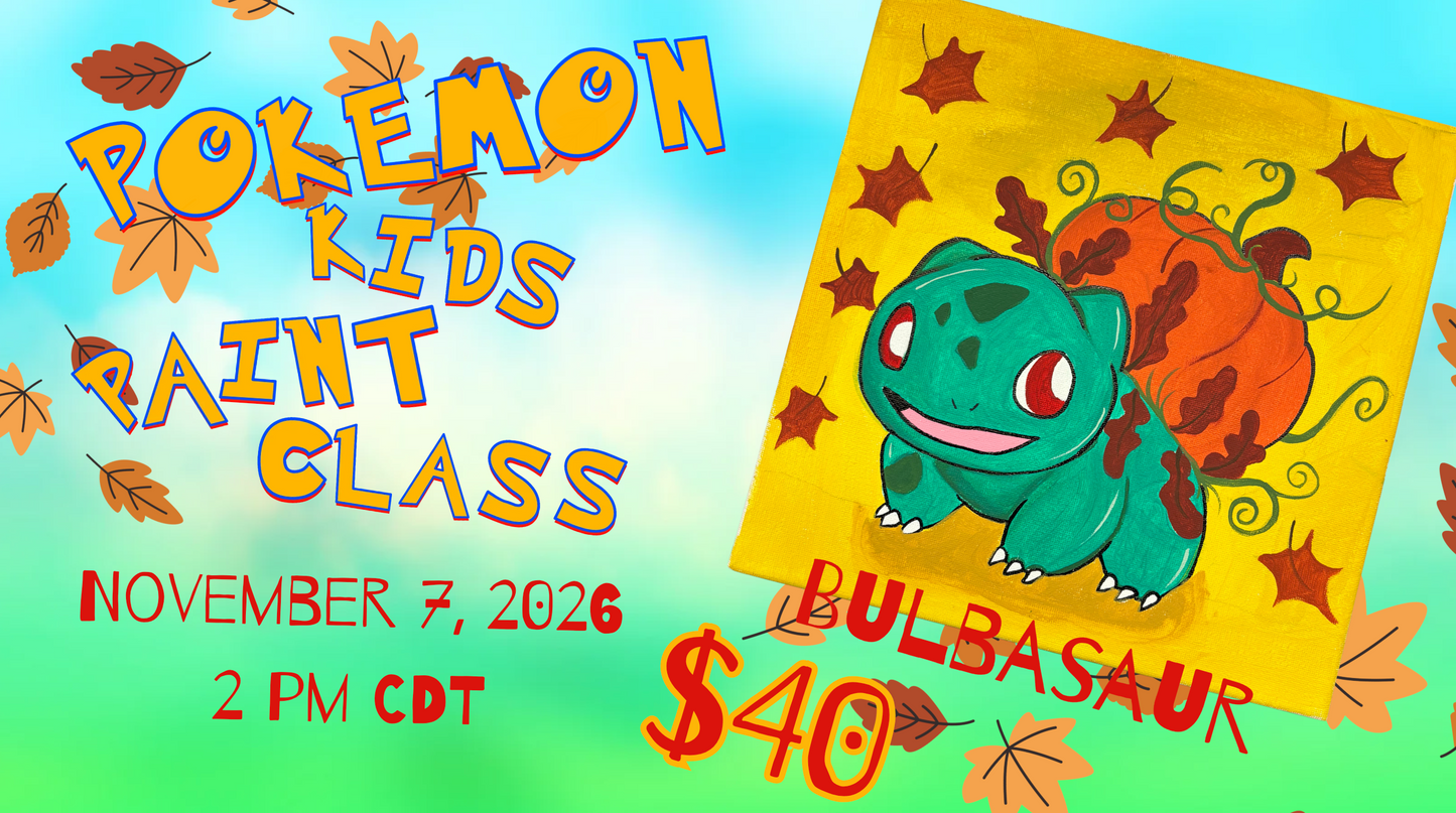 Bulbasaur Pokemon Paint & Snack Kids Class