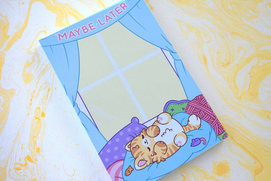Maybe Later Lazy Cat Notepad