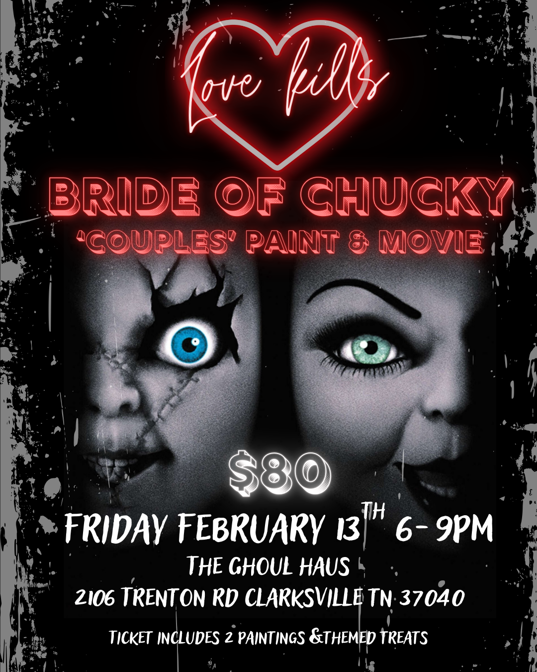 Love Kills- Bride of Chucky 'Couples' paint & movie