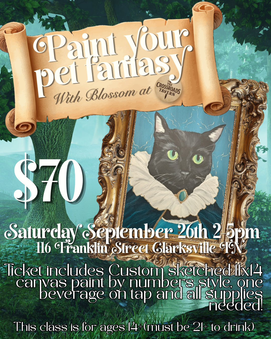 Paint Your Pet Fantasy at Crossroads Tavern