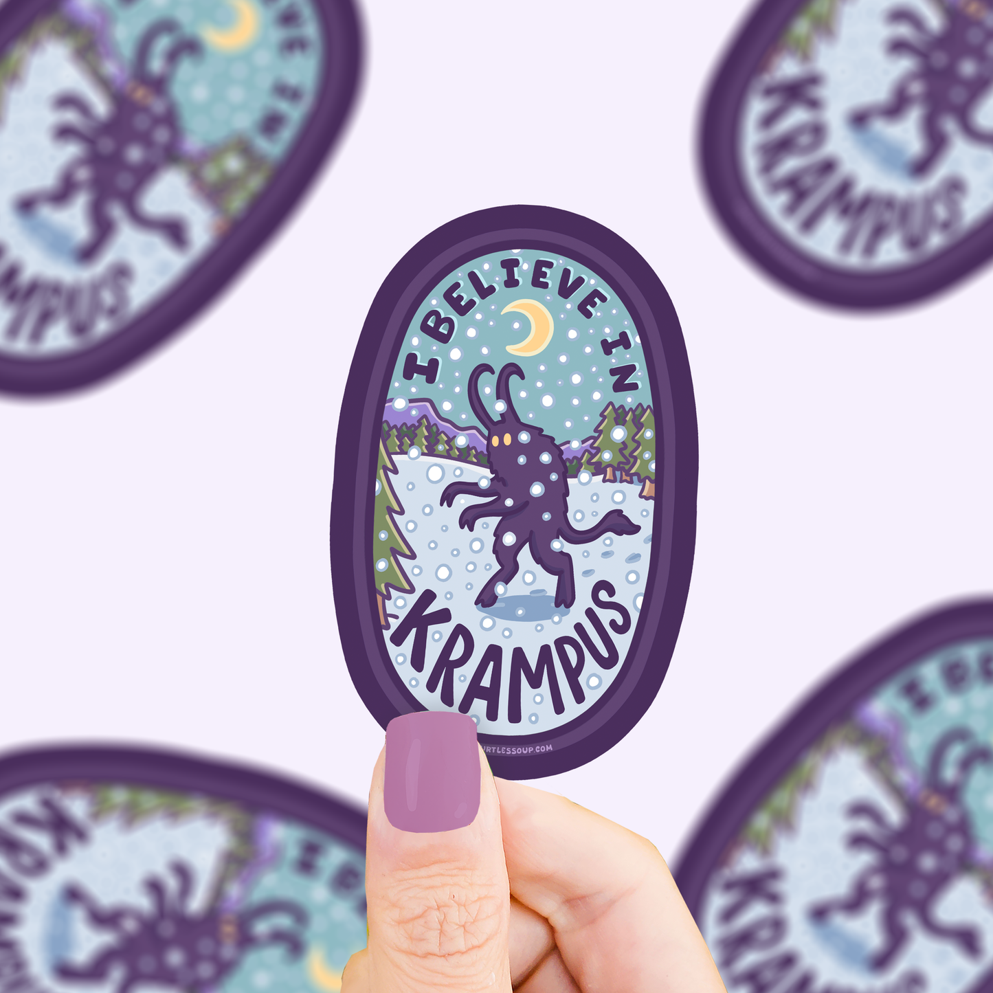 Believe In Krampus, Cryptid, Mythical, Spooky, Vinyl Sticker