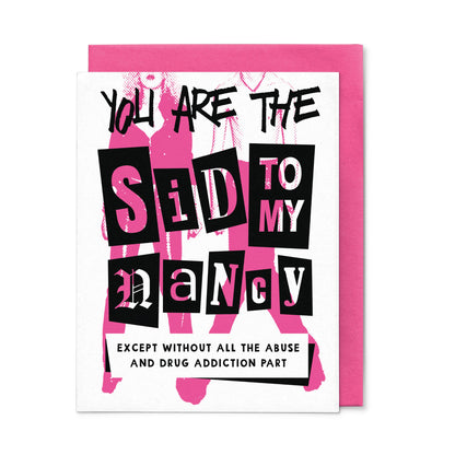 Sid Vicious & Nancy Funny Love Card, Sex Pistols Punk Card