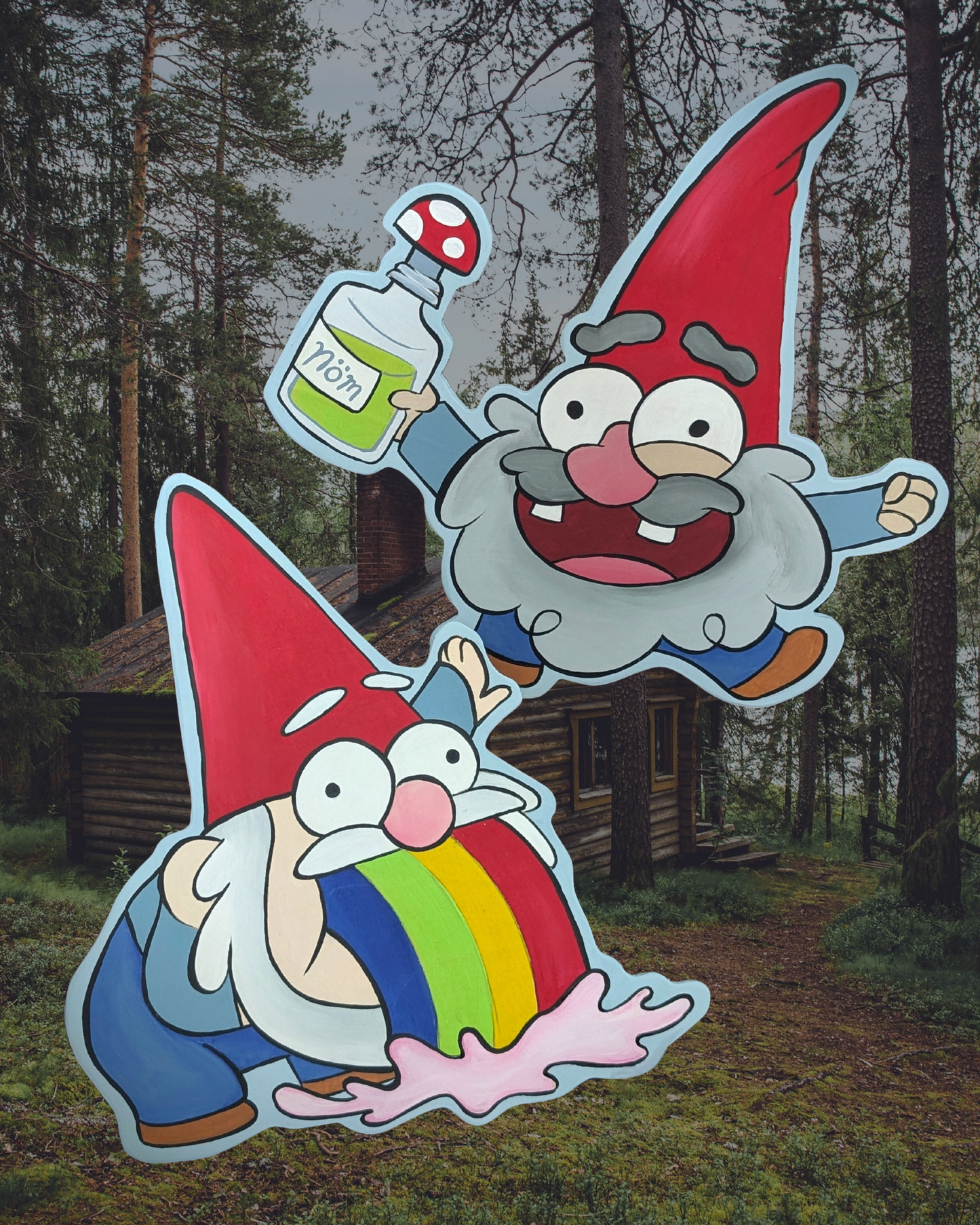 Gnomes Steve and Shmebulock Gravity Falls Wood Cutout