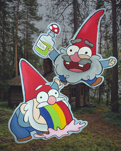 Gnomes Steve and Shmebulock Gravity Falls Wood Cutout
