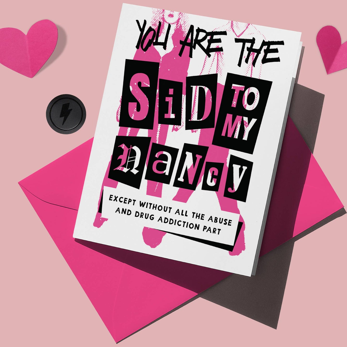 Sid Vicious & Nancy Funny Love Card, Sex Pistols Punk Card