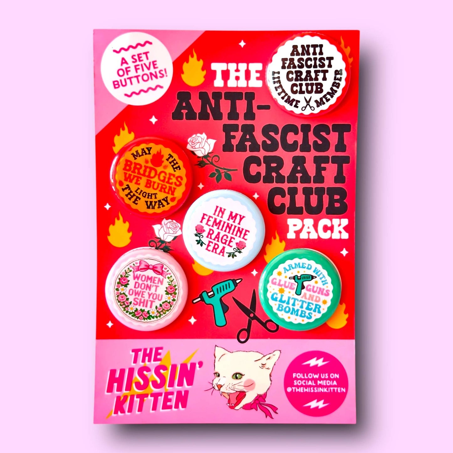 The Anti-Fascist Craft Club 5 Pin Pack