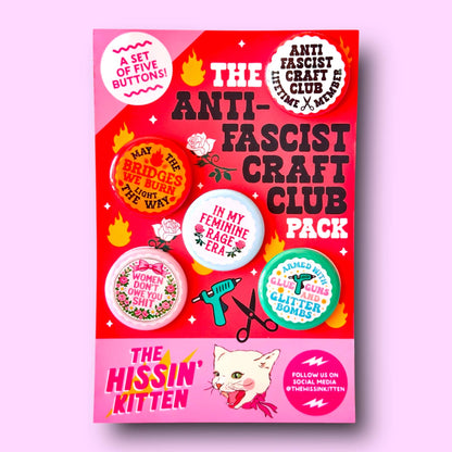 The Anti-Fascist Craft Club 5 Pin Pack