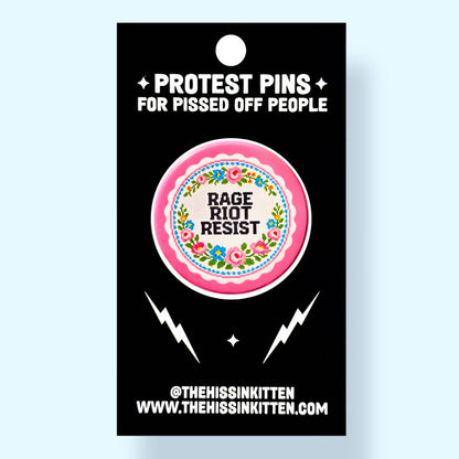 RAGE RIOT RESIST Pin