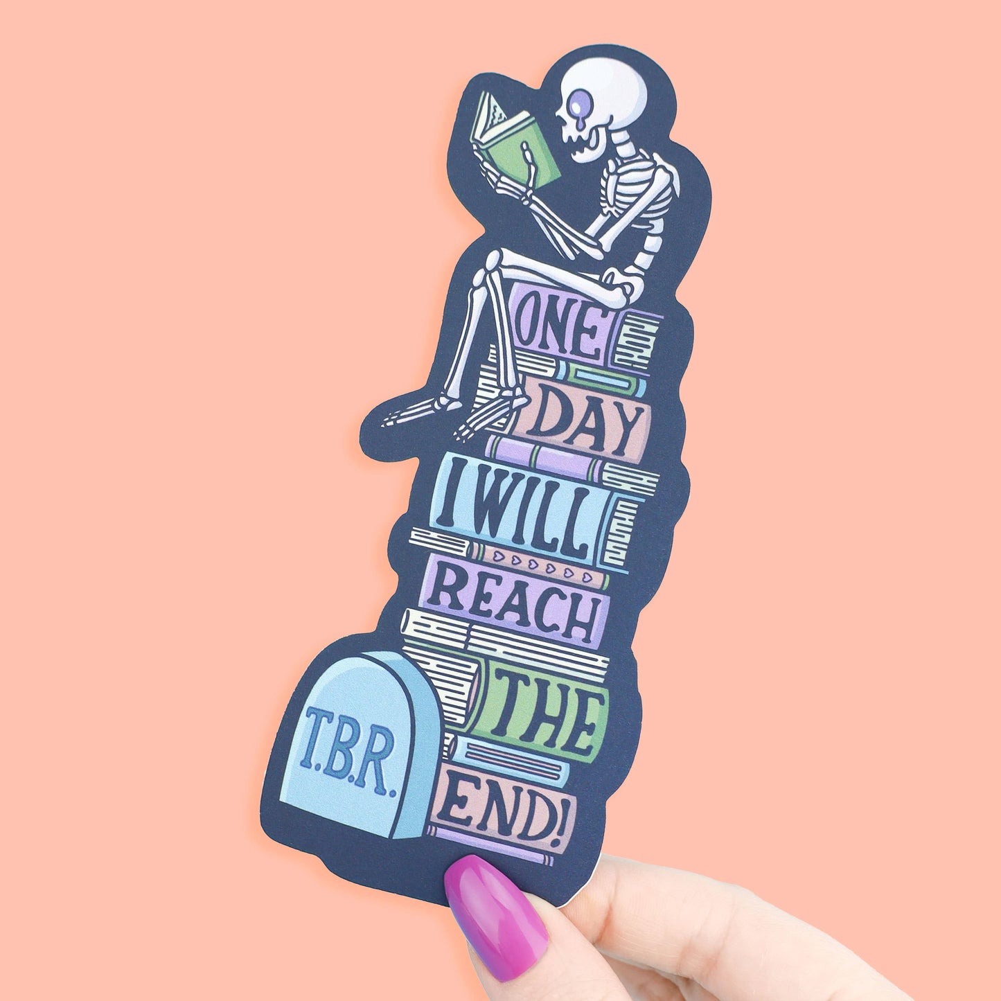 TBR Skeleton, Halloween, Bookish, Bookmark with Tassel