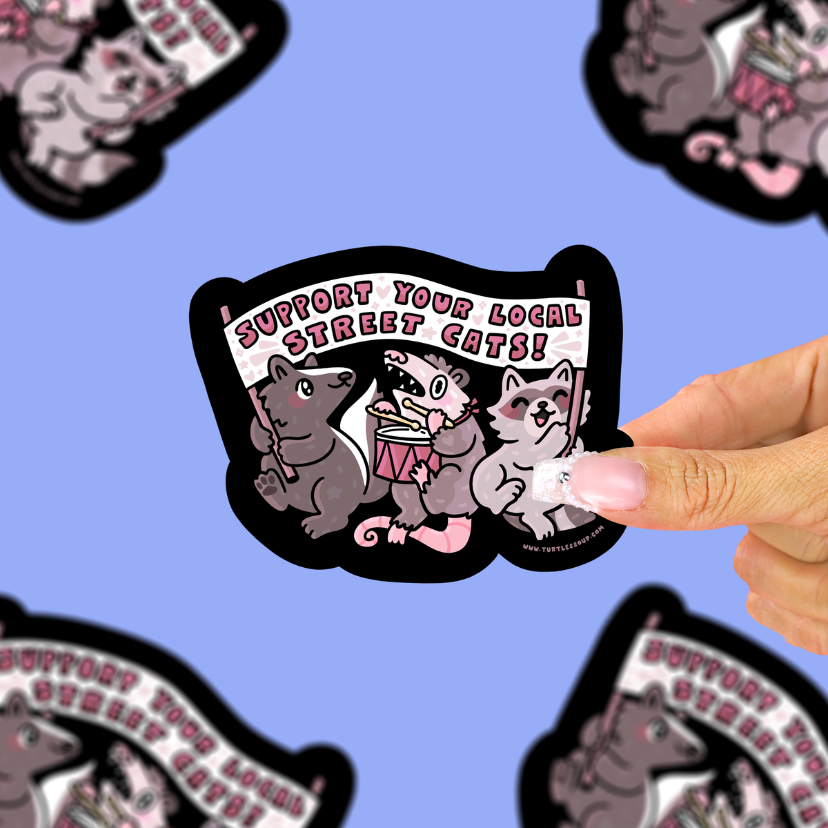 Support Your Local Street Cats Trash Animals Vinyl Sticker