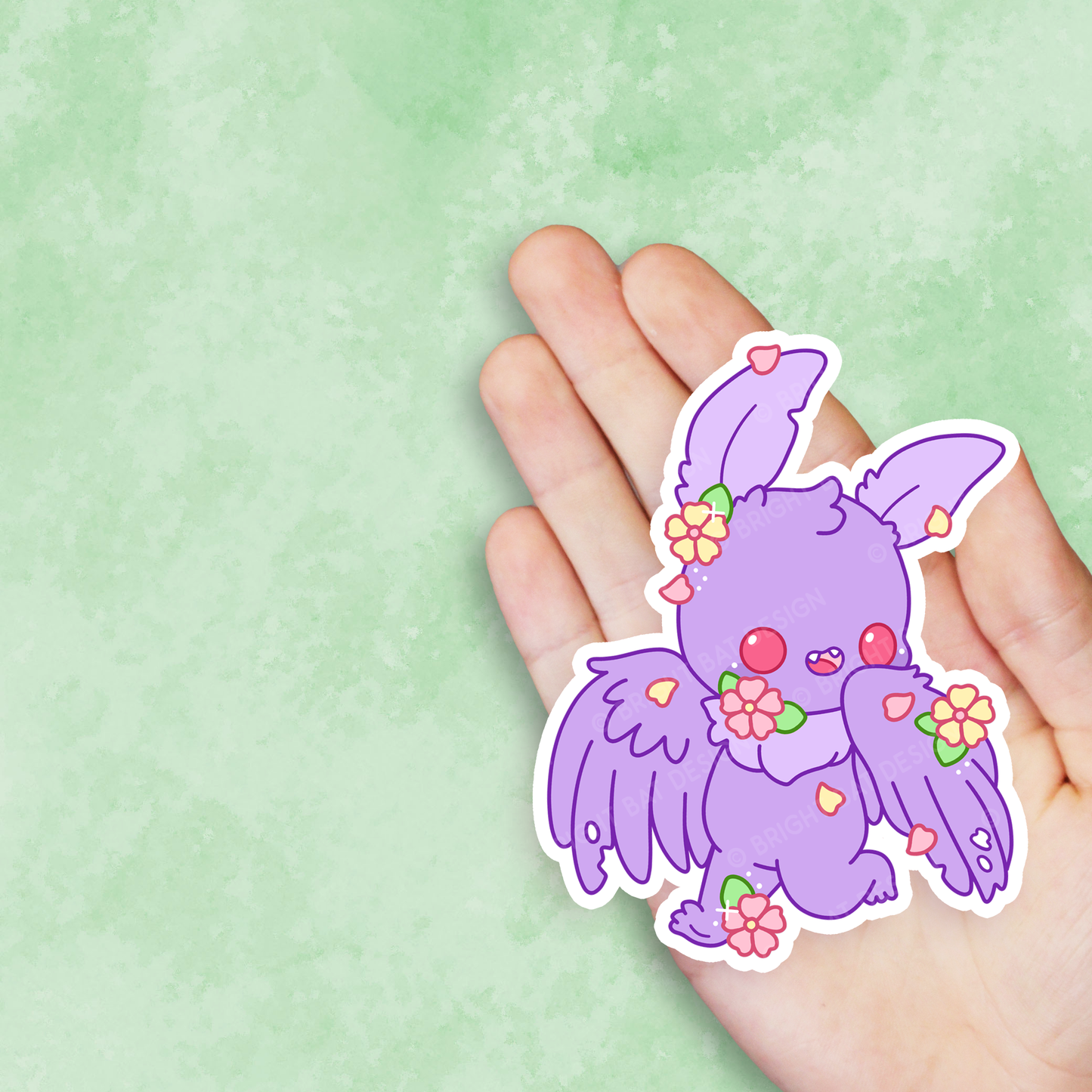 Flower Mothman Vinyl Sticker