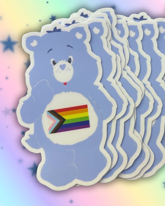 Progress Pride Care Bear Rainbow Sticker