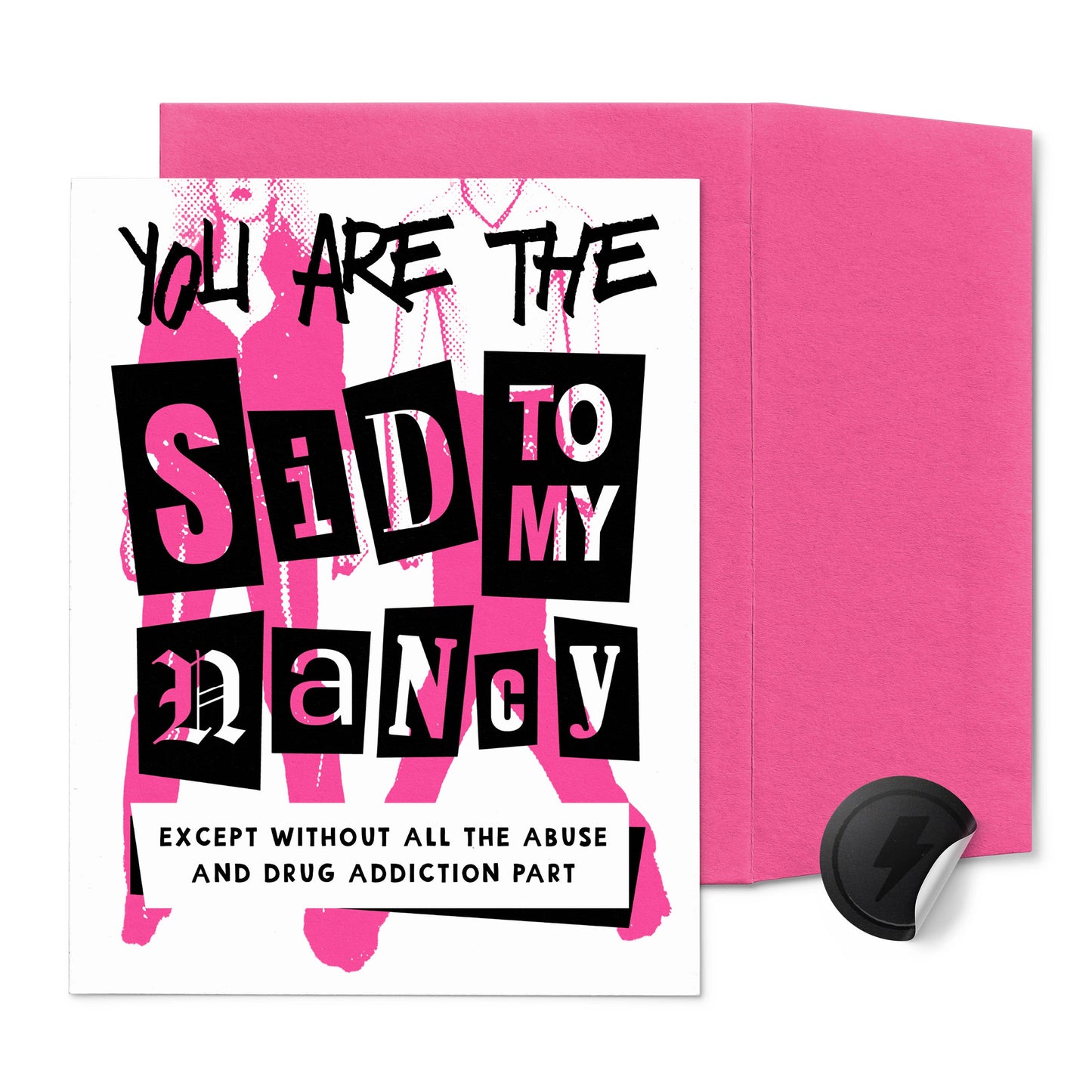 Sid Vicious & Nancy Funny Love Card, Sex Pistols Punk Card