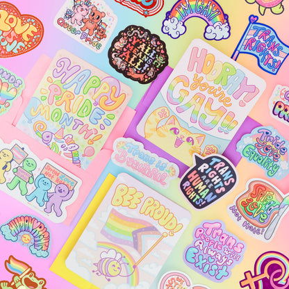 Queer and Proud, LGBTQ, Pride Month, Vinyl Sticker