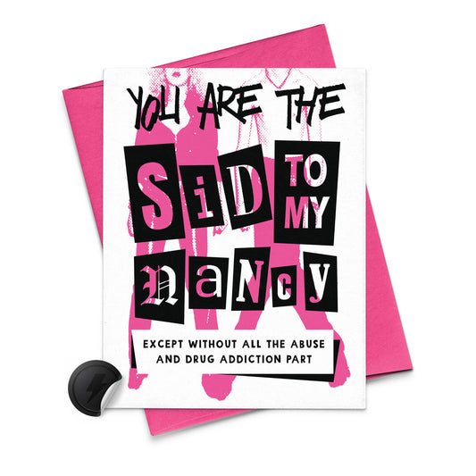 Sid Vicious & Nancy Funny Love Card, Sex Pistols Punk Card