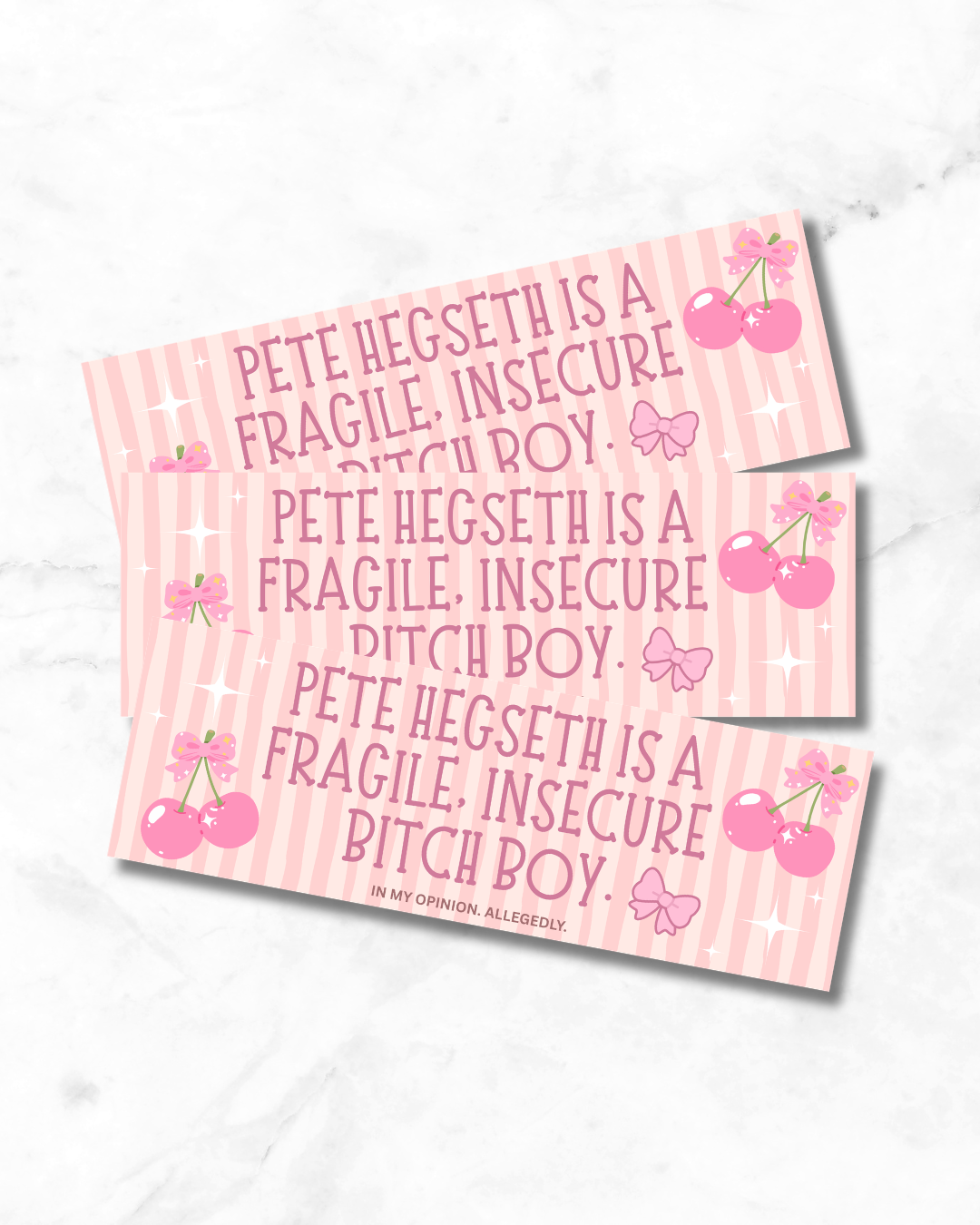Pete Hegseth is a Fragile, Insecure Bitch Boy Bumper Sticker