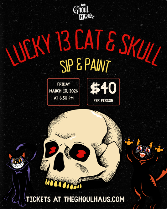 Lucky 13 Cat & Skull Sip & Paint
