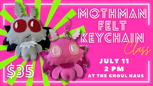 Mothman Felt Keychain Class