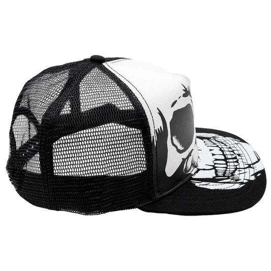 Big Skull White Trucker Hat