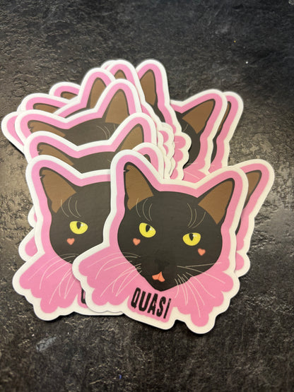 Quasi Black Cat Care Donation Sticker