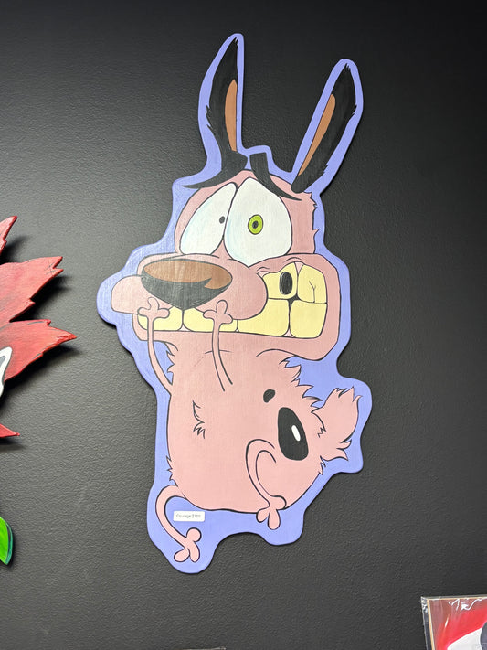 Courage the Cowardly Dog Wood Cut Out Original Painting
