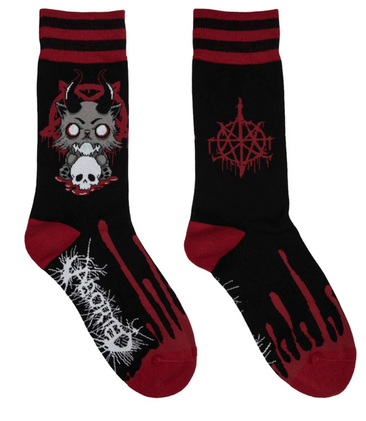 Death Kitty Crew Socks