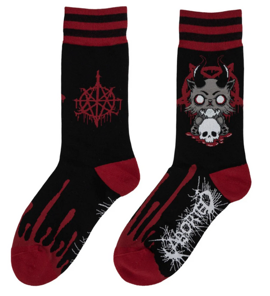 Death Kitty Crew Socks