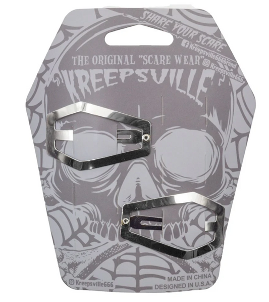 Coffin Snap Hair Clip - Silver