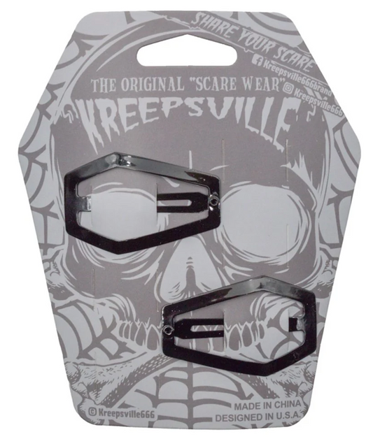 Coffin Snap Hair Clip - Black