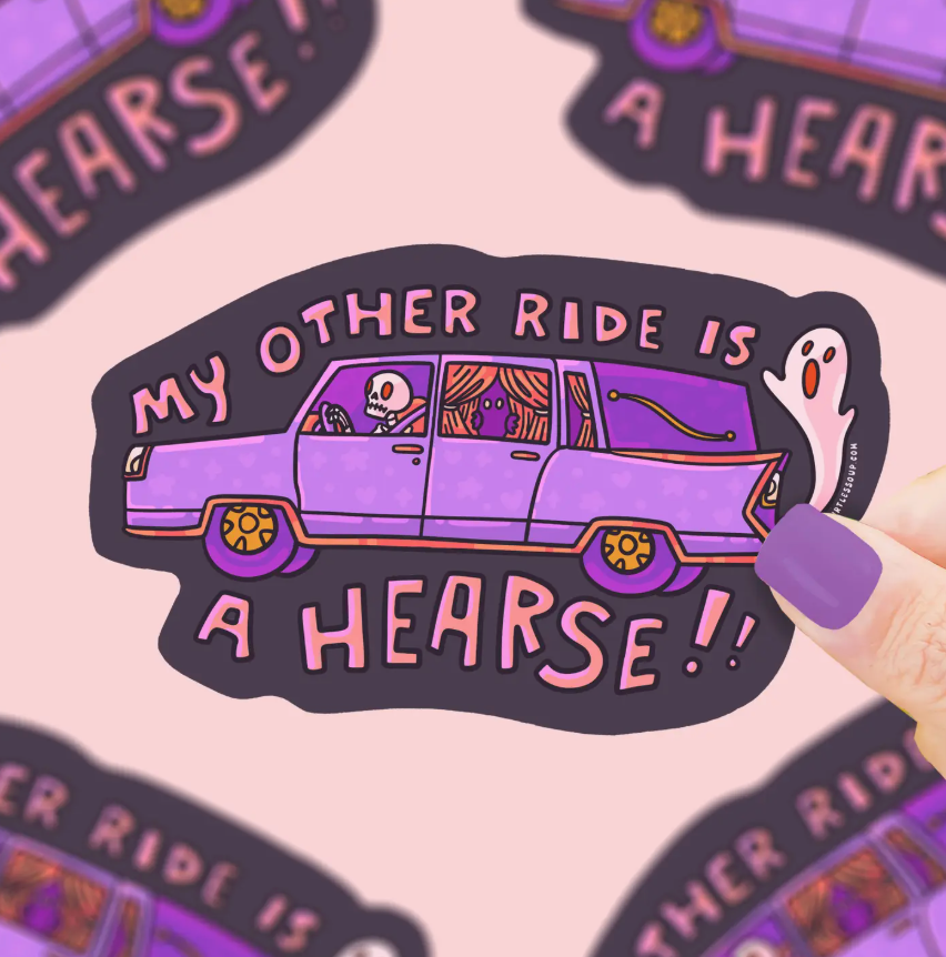 My Other Ride Is a Hearse Halloween Vinyl Sticker