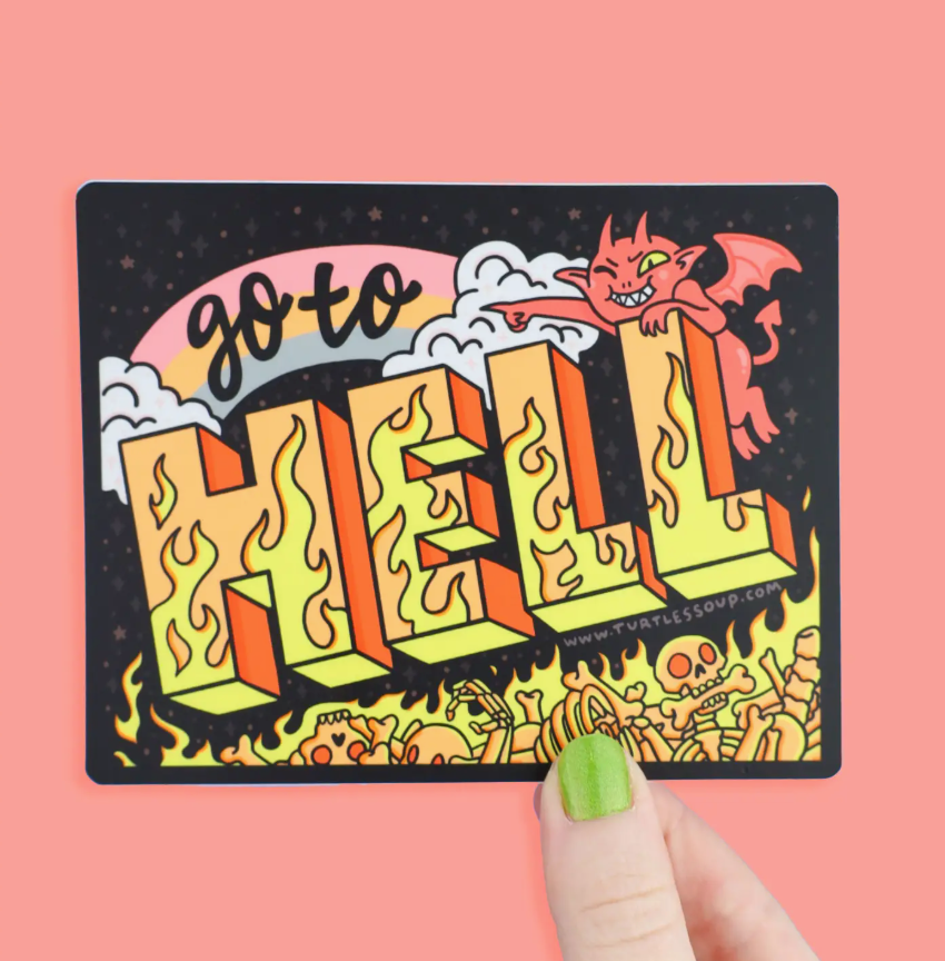 Go To Hell Car Decal Halloween Vinyl Bumper Sticker