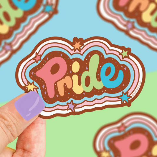 Rainbow Pride Lettering Ally LGBT Vinyl Sticker