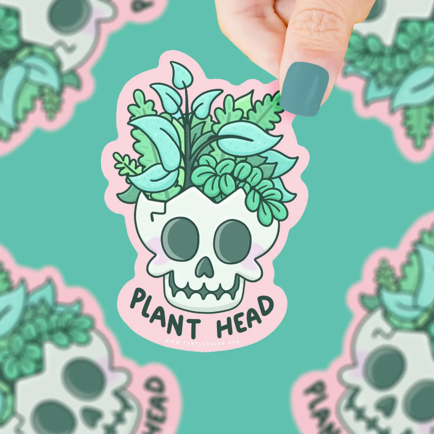 Plant Head Halloween Vinyl Sticker