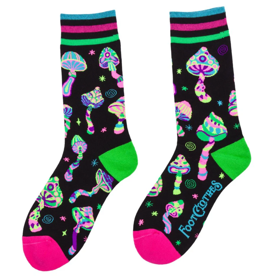 Funky Fungi UV-Reactive Crew Socks