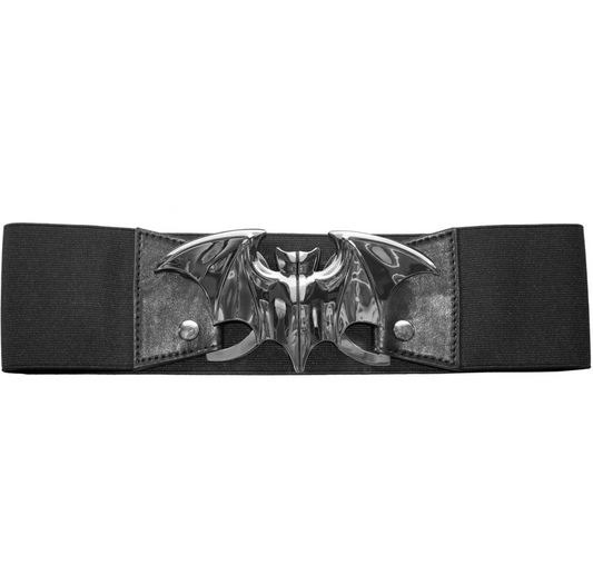 Elastic Waist Belt Bat Silver